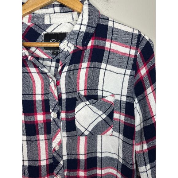 Rails Hunter Plaid Flannel Button Up Shirt Size M Red Navy Patriot/Cranberry - Picture 2 of 9